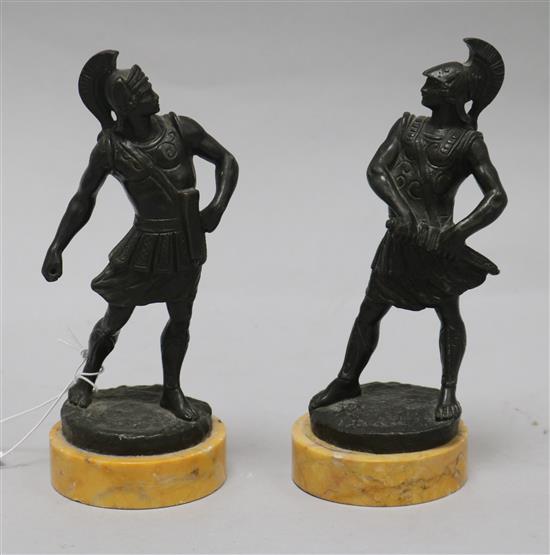 F. Drouot. A pair of bronze figures of centurions